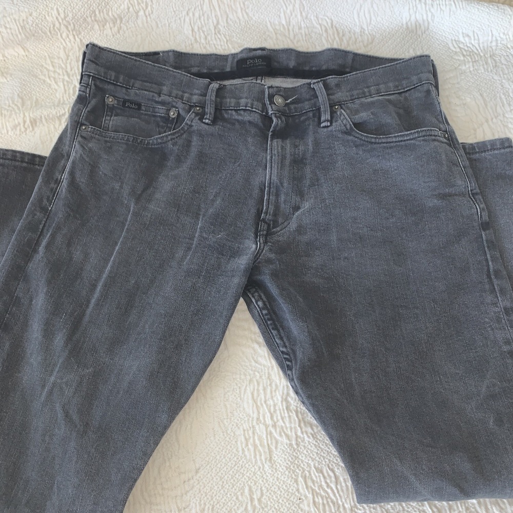 Polo Ralph Lauren Black Label Classic Fit Jeans Men's Sz 36x30 Gray Straight Leg